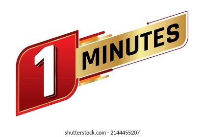 1 Minute einzeln auf weißem Hintergrund. Zeitkonzept. Vektorgrafik.