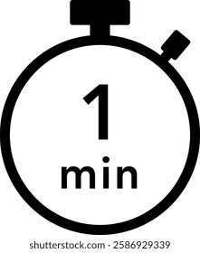 1 minute stopwatch icon (black)