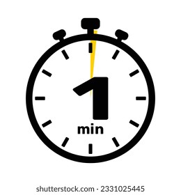 1 Minuten Analog Clock Icon weißer Hintergrund .