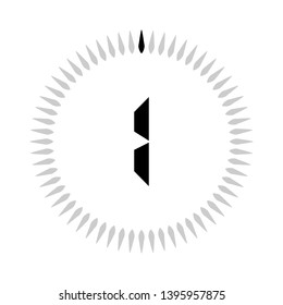 The 1 minutes or seconds, stopwatch vector icon, digital timer. clock and watch, timer.