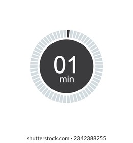 1 minutes timers Clock, Timer 1 min icon.