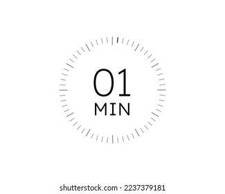 1 minutes timers Clocks, Timer 1 min icon vector