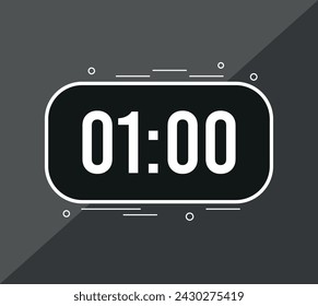 1 minutes. Vector clock counting time. Timer to set minutes