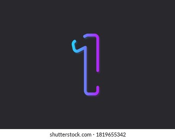 1, número de degradado moderno. Diseño moderno y dinámico de estilo creativo. Para logotipo, etiqueta de marca, elementos de diseño, aplicación y más. Ilustración vectorial aislada