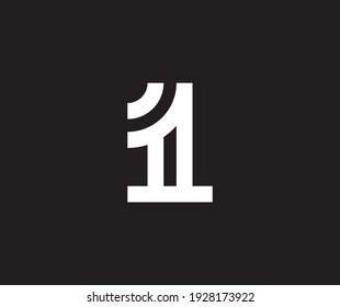 1 monogram. Abstract letter 1 logo design.