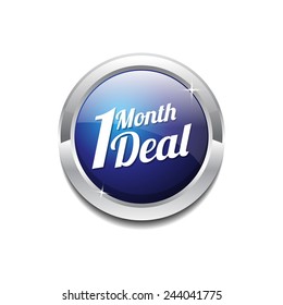 1 Month Deal Blue Vector Icon Button