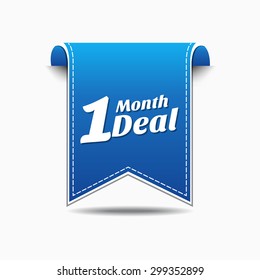 1 Month Deal Blue Vector Icon Design