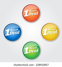 1 Month Deal Colorful Vector Icon Design