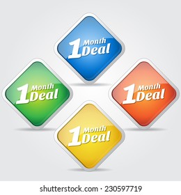 1 Month Deal Colorful Vector Icon Design