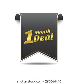 1 Month Deal golden Vector Icon Design