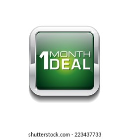 1 Month Deal Green Vector Icon Button