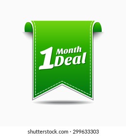 1 Month Deal Green Vector Icon Design