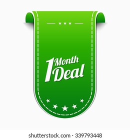 1 Month Deal Green Vector Icon Design