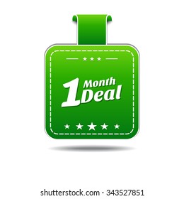 1 Month Deal Green Vector Icon Design
