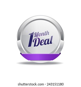 1 Month Deal Purple Vector Icon Button