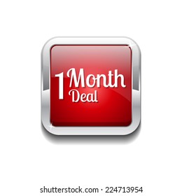 1 Month Deal Red Vector Icon Button