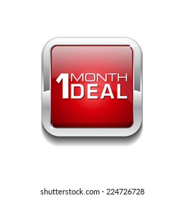 1 Month Deal Red Vector Icon Button