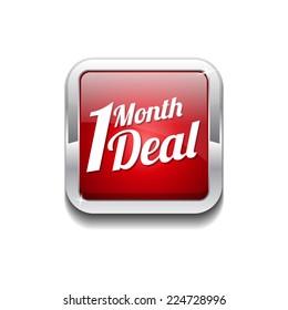 1 Month Deal Red Vector Icon Button