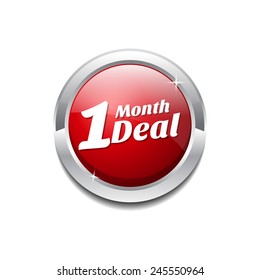 1 Month Deal Red Vector Icon Button