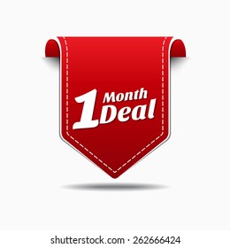 1 Month Deal Red Vector Icon Design