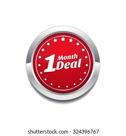 1 Month Deal Red Vector Icon Button