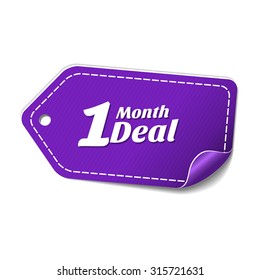 1 Month Deal Violet Vector Icon Design