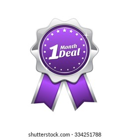 1 Month Deal Violet Vector Icon Design