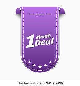 1 Month Deal Violet Vector Icon Design