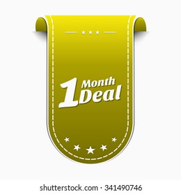 1 Month Deal Yellow Vector Icon Design