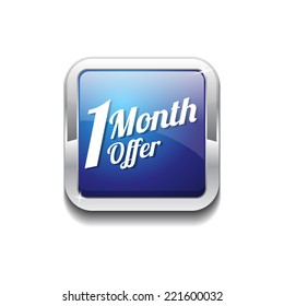 1 Month Offer Blue Vector Icon Button