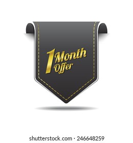 1 Month Offer golden Vector Icon Design