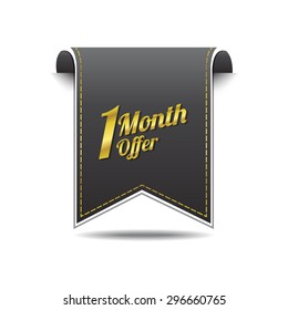 1 Month Offer golden Vector Icon Design