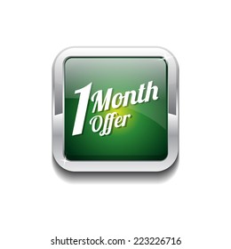 1 Month Offer Green Vector Icon Button