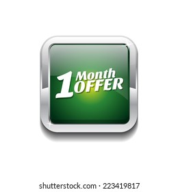 1 Month Offer Green Vector Icon Button
