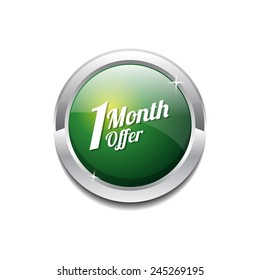 1 Month Offer Green Vector Icon Button