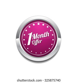 1 Month Offer Pink Vector Button Icon