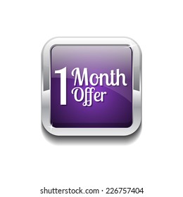 1 Month Offer Purple Vector Icon Button