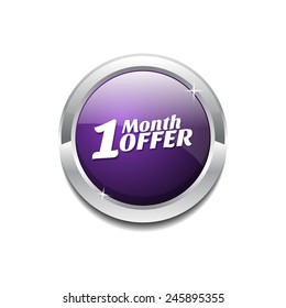 1 Month Offer Purple Vector Icon Button