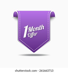 1 Month Offer Purple Vector Icon Design