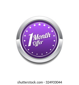1 Month Offer Purple Vector Icon Button