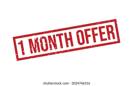 1 Month Offer Rubber Grunge Stamp Seal Vector Illustration