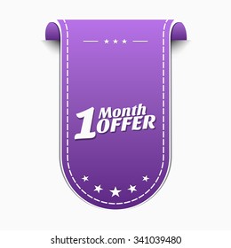 1 Month Offer Violet Vector Icon Design