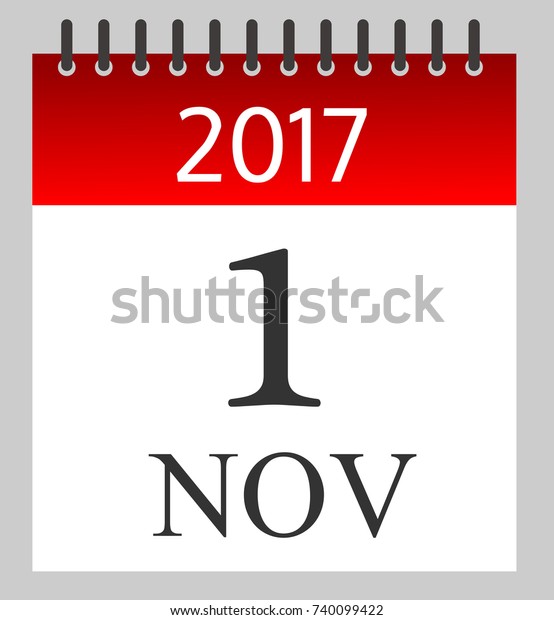 1 November 2017 Daily Calendar Illustration Stock Vector (Royalty Free ...