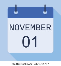 Calendario del 1 de noviembre, Calendario de vectores.