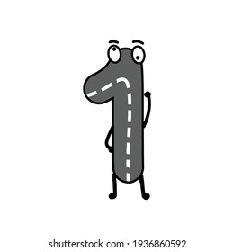 1 number character vector template design illustration