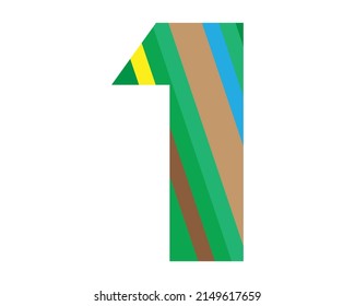 1 number creative design vector template