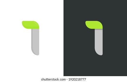 1 number ecology logo. Vector font for bio posters, spa emblem, vegan, herbal and botanical cards etc.