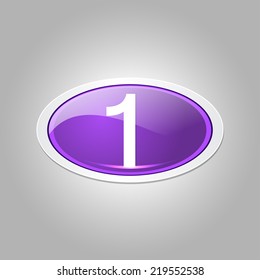 1 Number Elliptical Vector Purple Web Icon Button