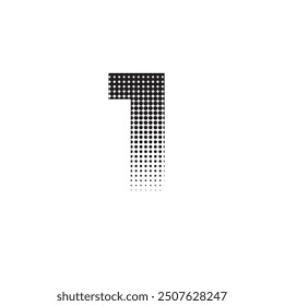 1 number halftone dotted effect logo icon vector illustration eps