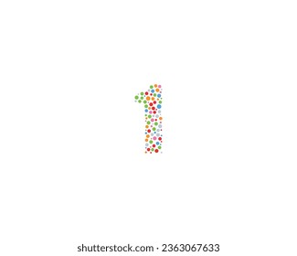 1 Number logo design element with circle shape
